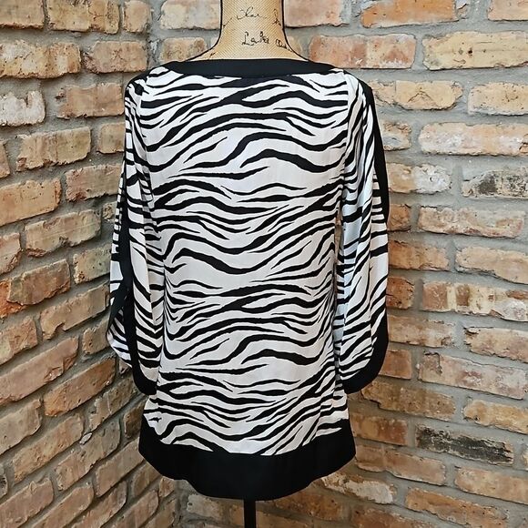 NWT Hot in Hollywood animal print spkit skeeve tunic top size Medium - Picture 6 of 11